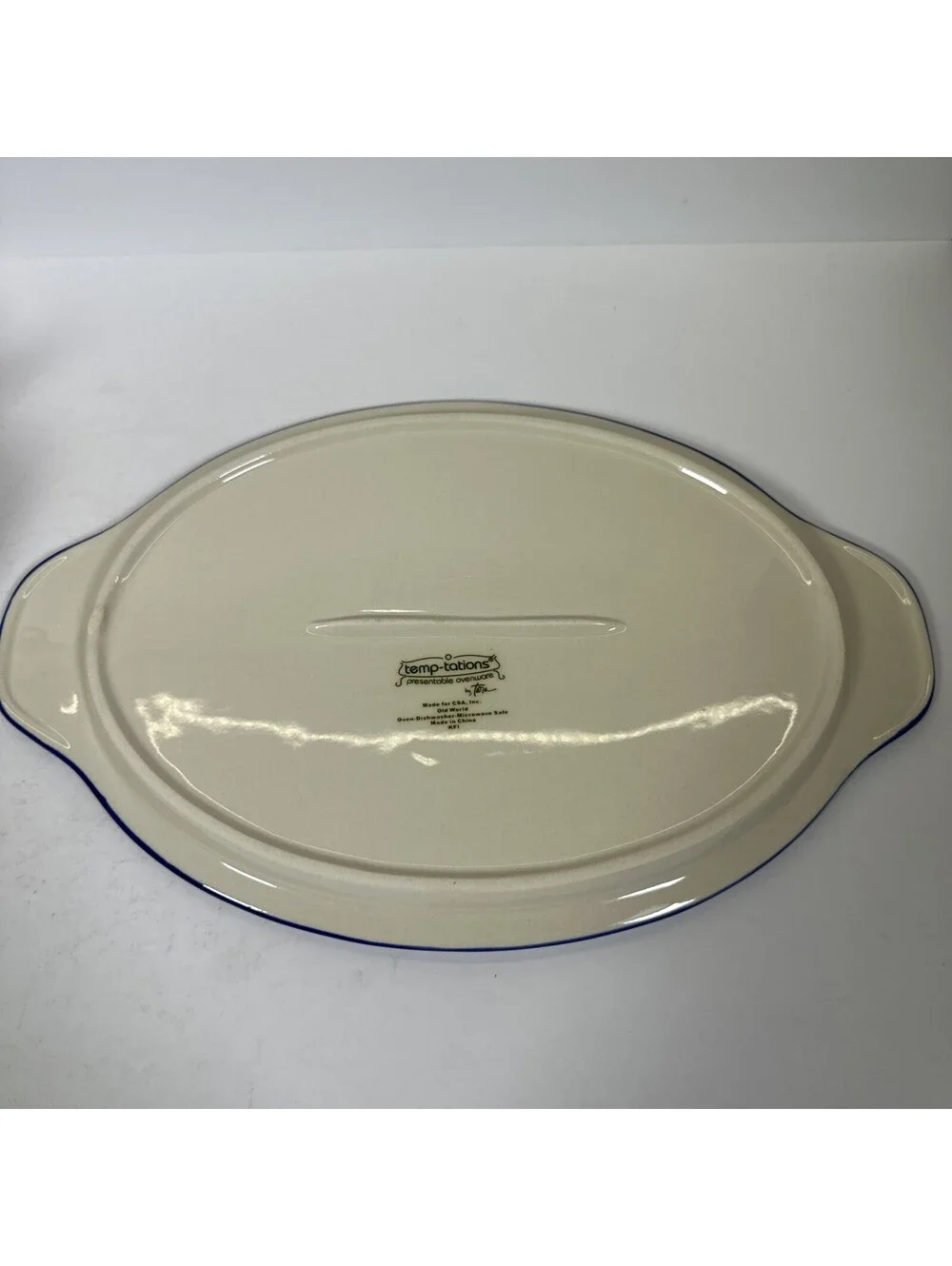 Temptations Old World Oval Baking Dish 2.5 qt Casserole Dish, Lid and Rack